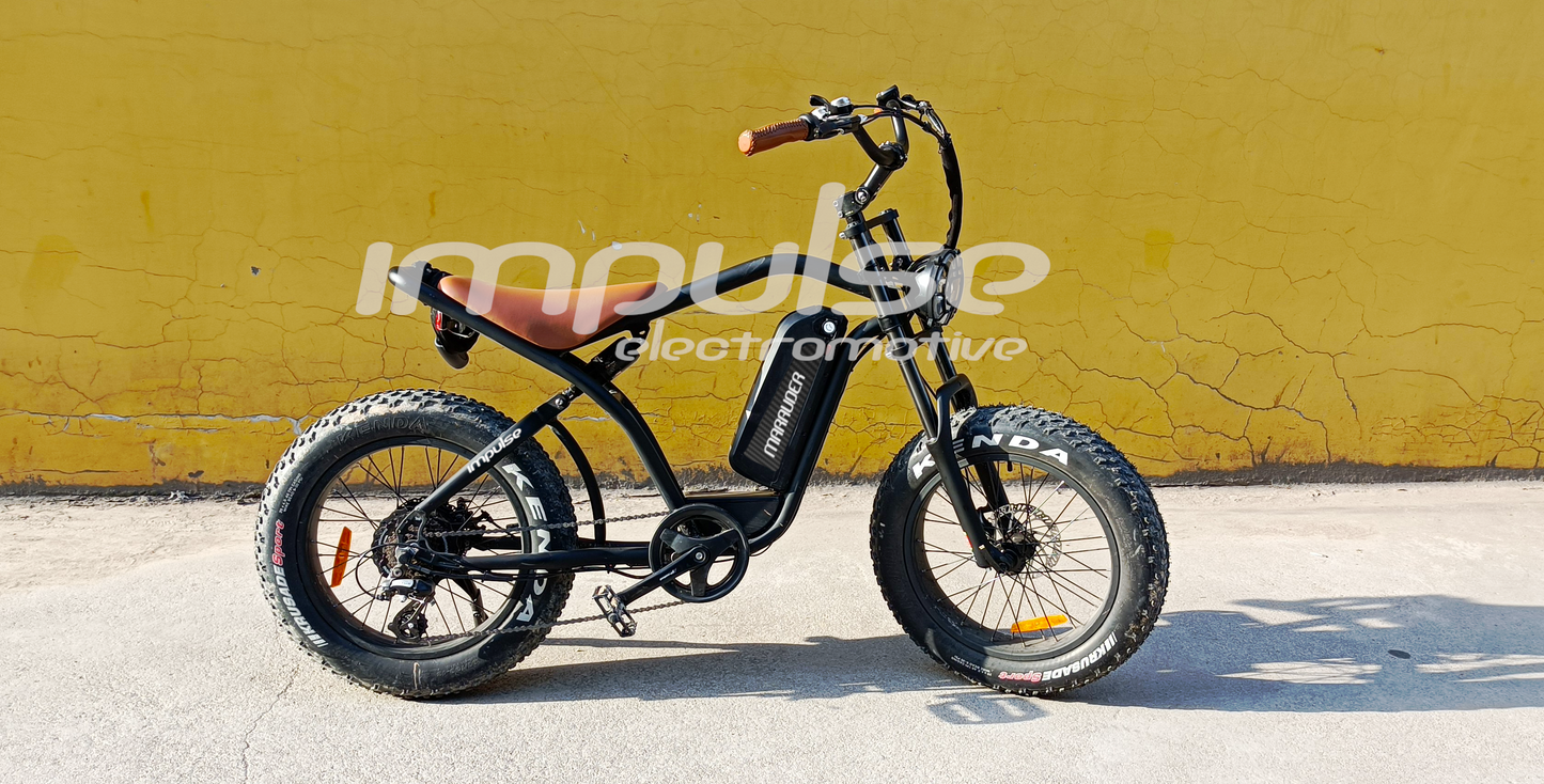 INTRODUCTORY SALE!  Marauder All Terrain Retro Style Fat Tire Electric Bicycle with 750 Watt Bafang Motor