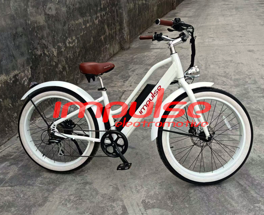 INTRODUCTORY SALE! The Delray: Classic 26" Fat Tire Beach Cruiser with 750W Bafang motor